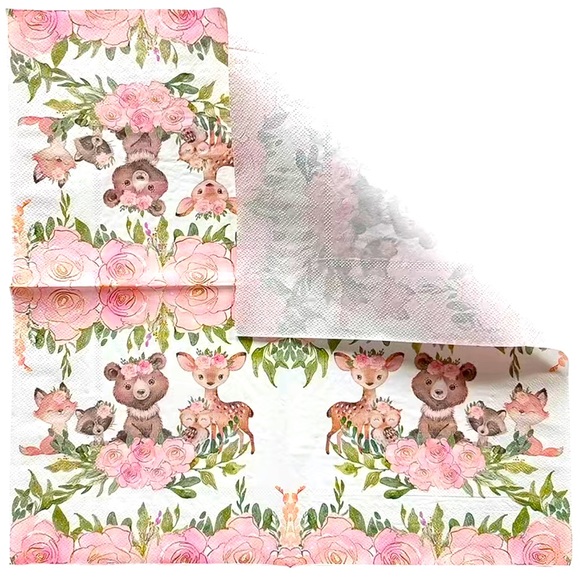 Flower Crown Forest Animals Luncheon Napkins, 20 ct - Picture 4 of 5